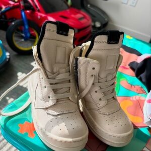 Rick Owens Kids Sneakers in Cream and Black.